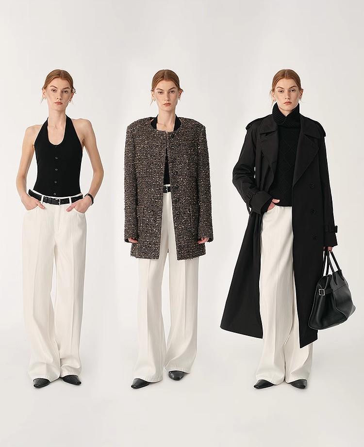 Customized cotton fabric skin-friendly washed drape versatile wide-leg jeans-1