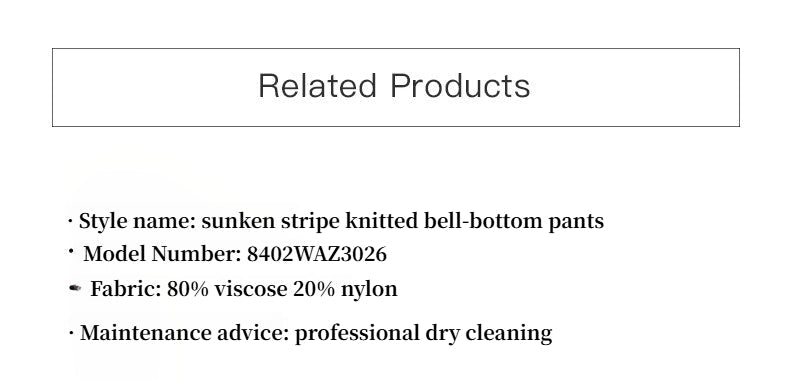 Knitted bootcut trousers, glutinous rice trousers, pit striped casual trousers-3