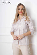 Drap striped blouse-0