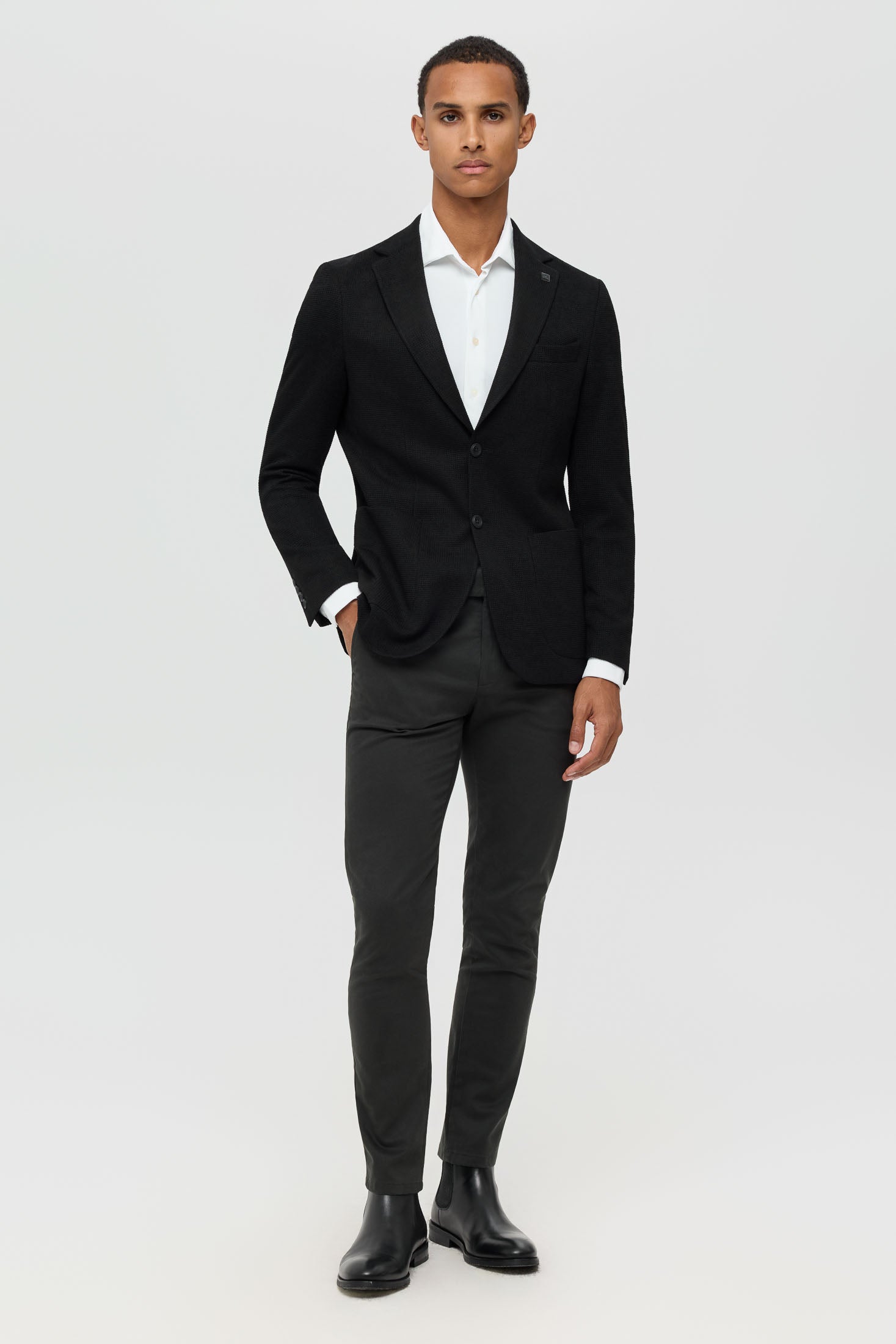 Herren Premium Strick-Blazer – Strukturierter Komfort-Stretch