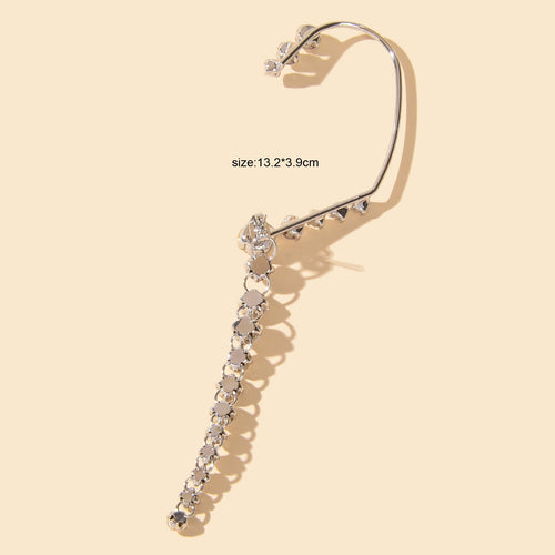 1 Stück Luxus Knorpel Schmuck Vollbesetzter Strass Langer Ear Cuff Knorpel Ohrring
