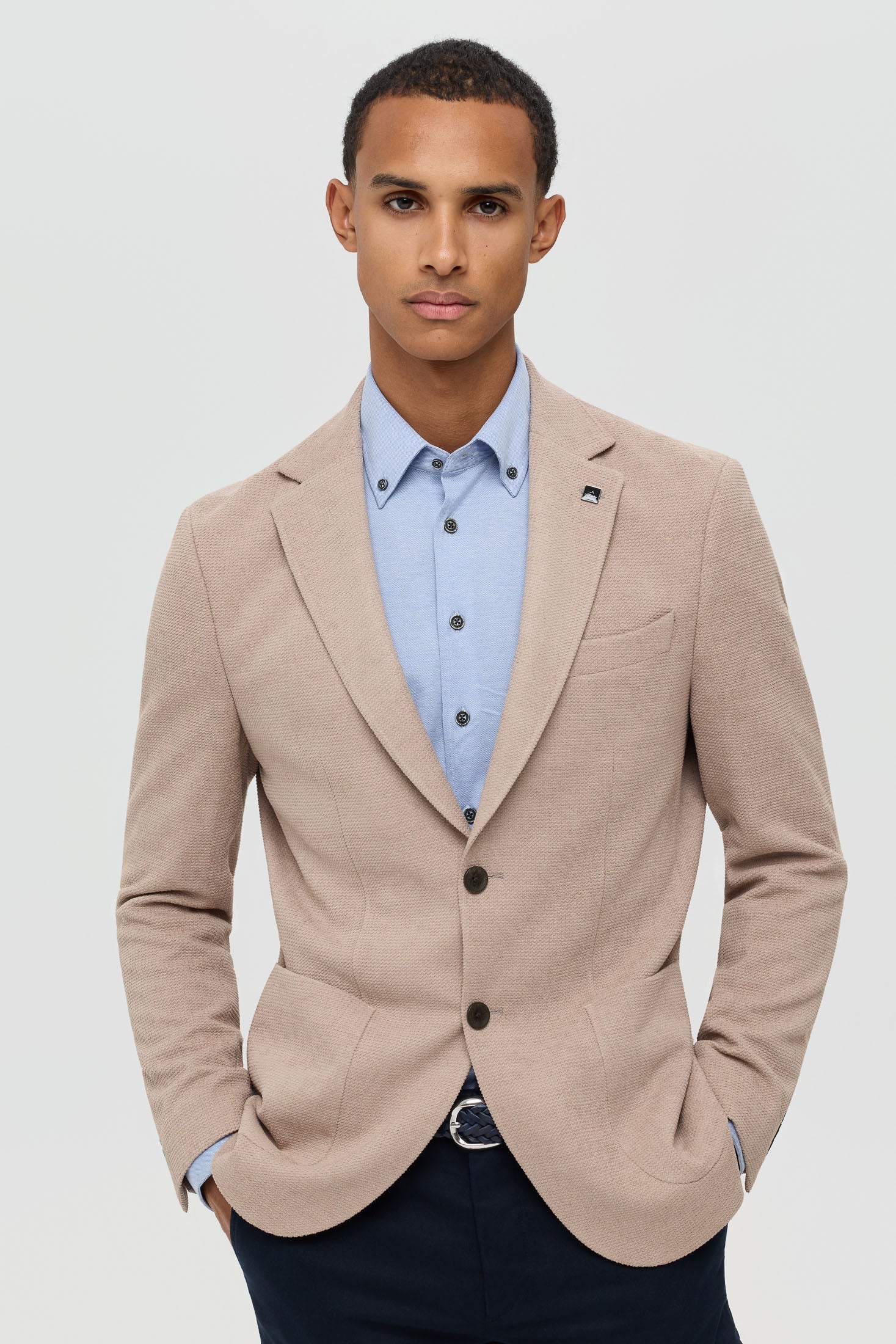 Herren Premium Strick-Blazer – Strukturierter Komfort-Stretch