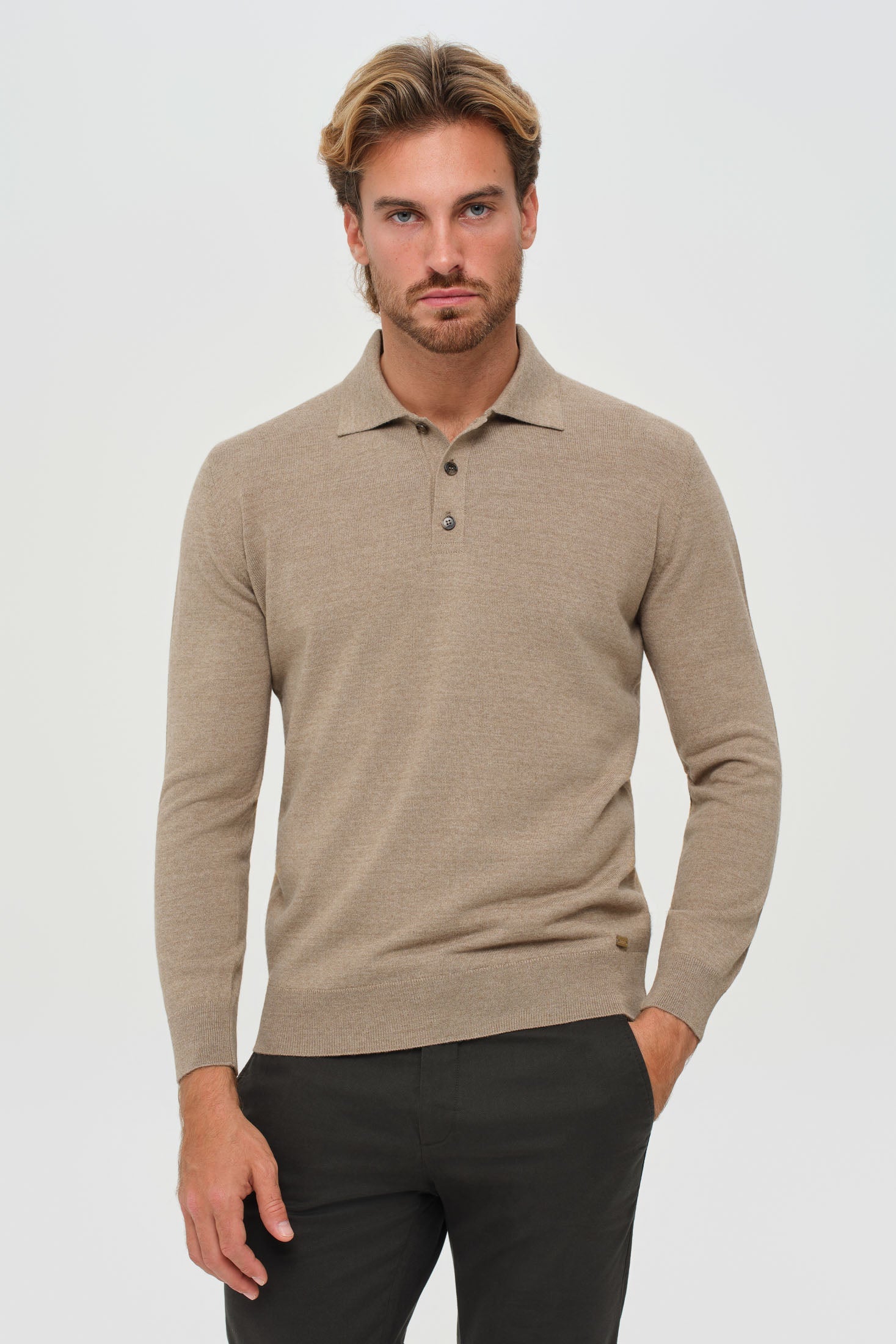 Herren Premium Langarm-Strickpullover – Wollmischung Komfort