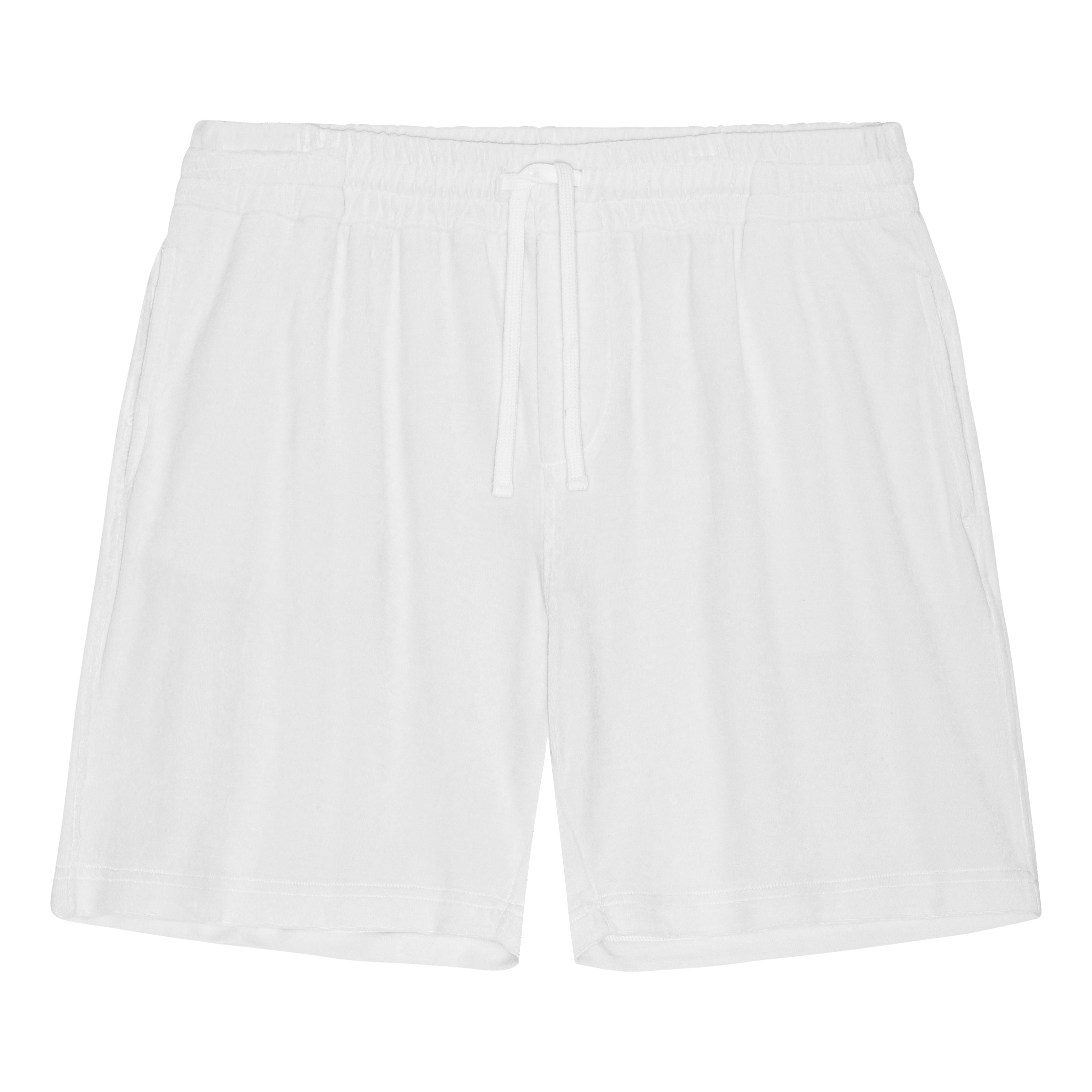Weiße Frottee-Shorts
