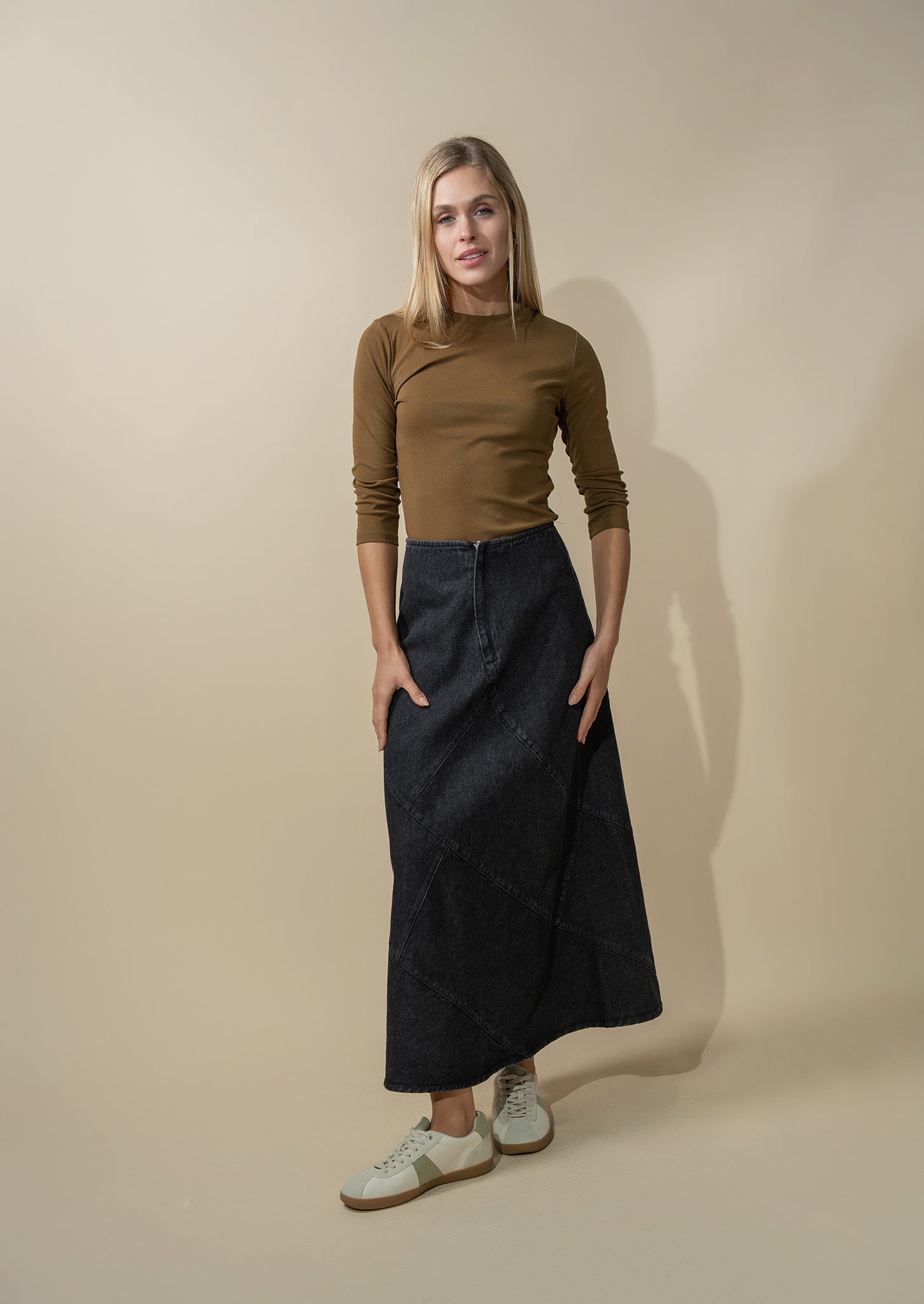 CLASSIC TEE 3Q-BROWN-3